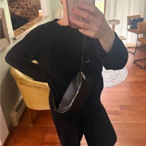 Melie Bianco Black Belt Bag Crossbody Fanny Pack Minimalist Streetwear
